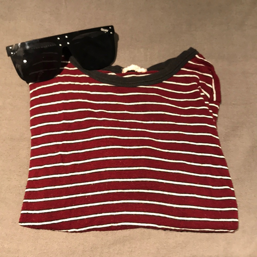 Red stripped John Galt crop top